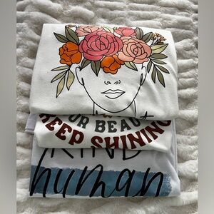 Lot of 3 positive message graphic tees size xl/xxl